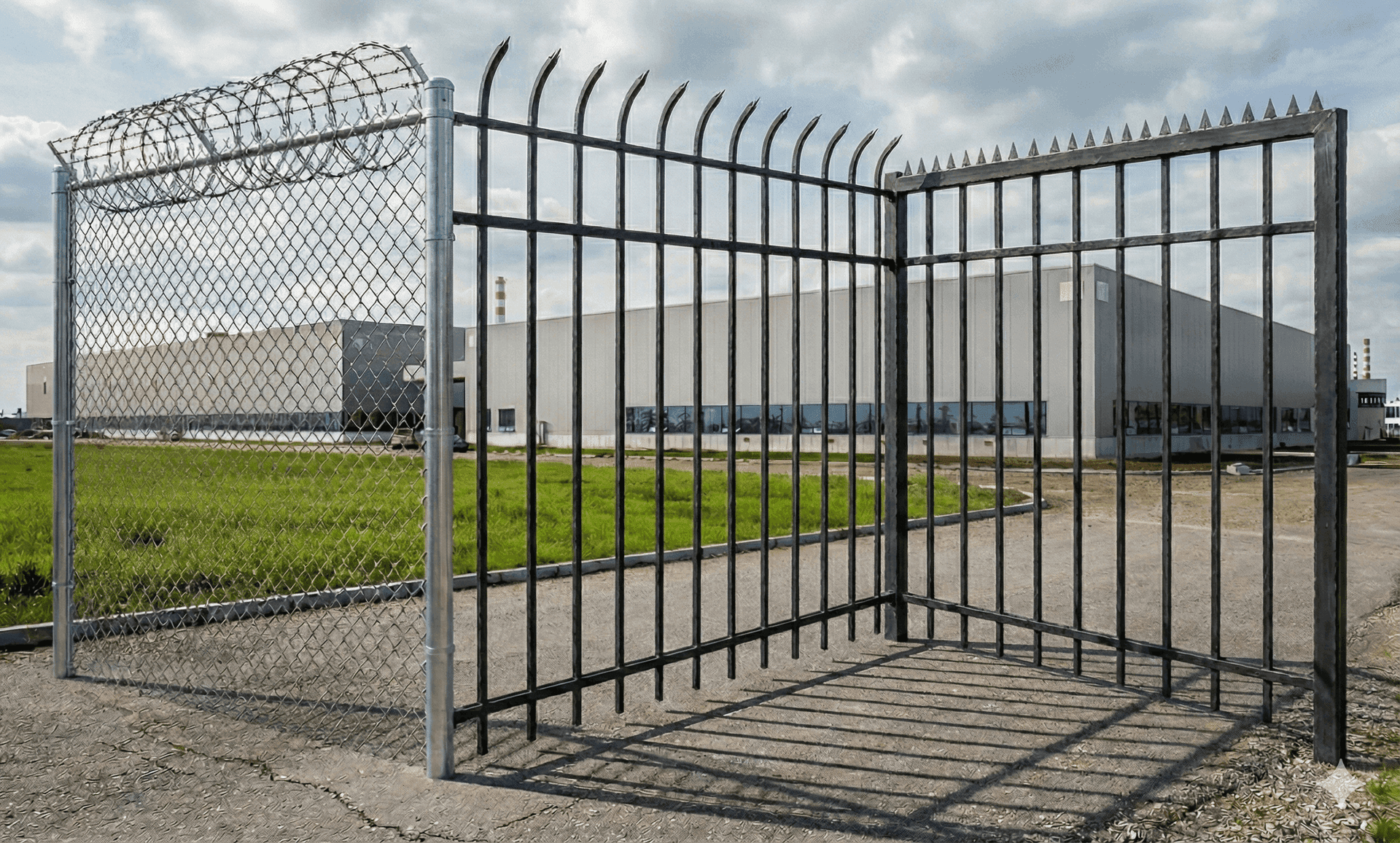 Heavy-duty commercial fence installation