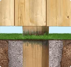 Ground Level Wood Post