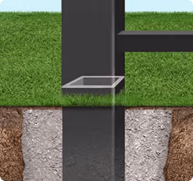 Aluminum Post At Ground Level