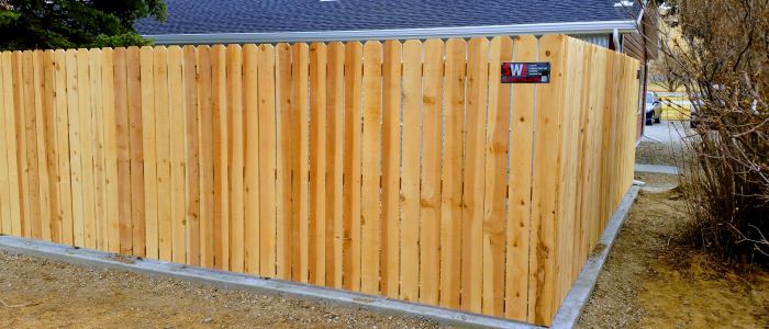 Cedar wood privacy fence in Wyoming