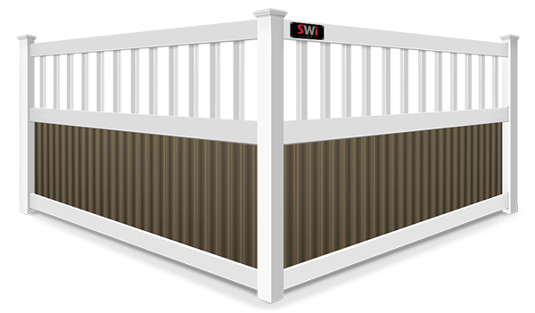 Brown With Spindles Metal Panel fence company in Wyoming