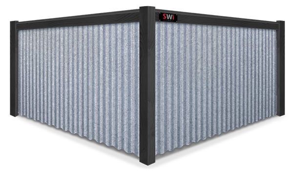 Black Cedar Frame Galvanized R-Panel Steel fence contractor in Wyoming