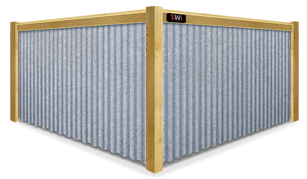 Cedar Frame Galvanized R-Panel steel fence contractor in Wyoming