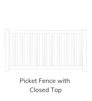 Vinyl Fence Style - Picket Fence with Closed Top