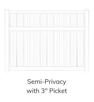 Vinyl Fence Style - Semi-Privacy with 3 inch Picket