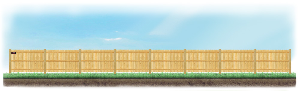 A level fence installed on level ground in Casper, Wyoming
