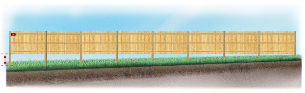 A level fence installed on uneven ground Casper Wyoming