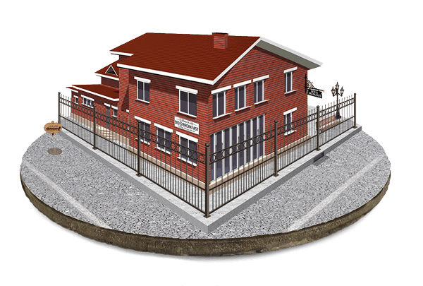 Commercial Wrought Iron fence installation for the Wyoming area.