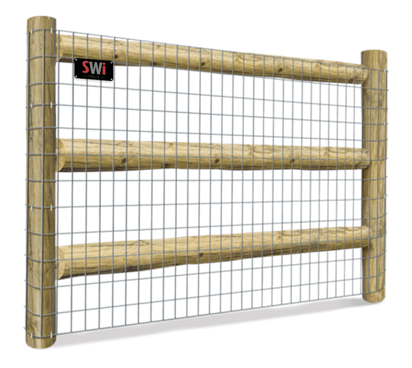 3 Round Rail Inserted - Woven Wire Mesh fence Wyoming