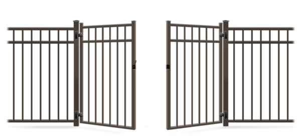 Double swing metal in open position