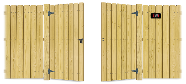 Double Swing Wood gate in open position