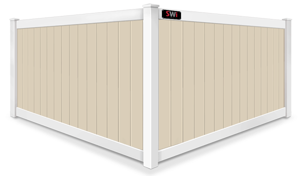2 Tone Full Privacy vinyl fence contractor in Wyoming