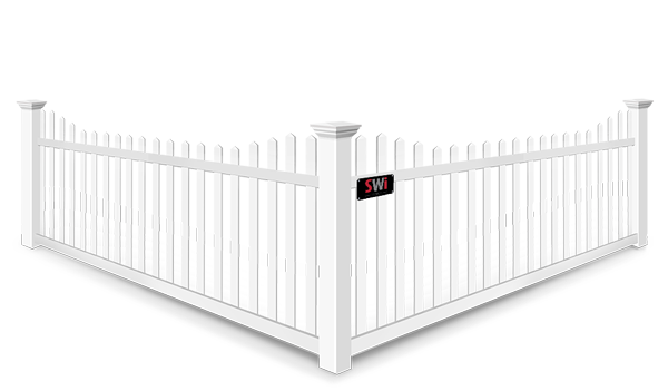 Stepped Picket vinyl fence contractor in Wyoming