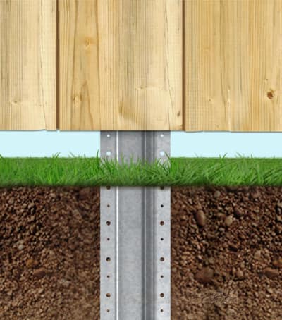 Trident post at ground level