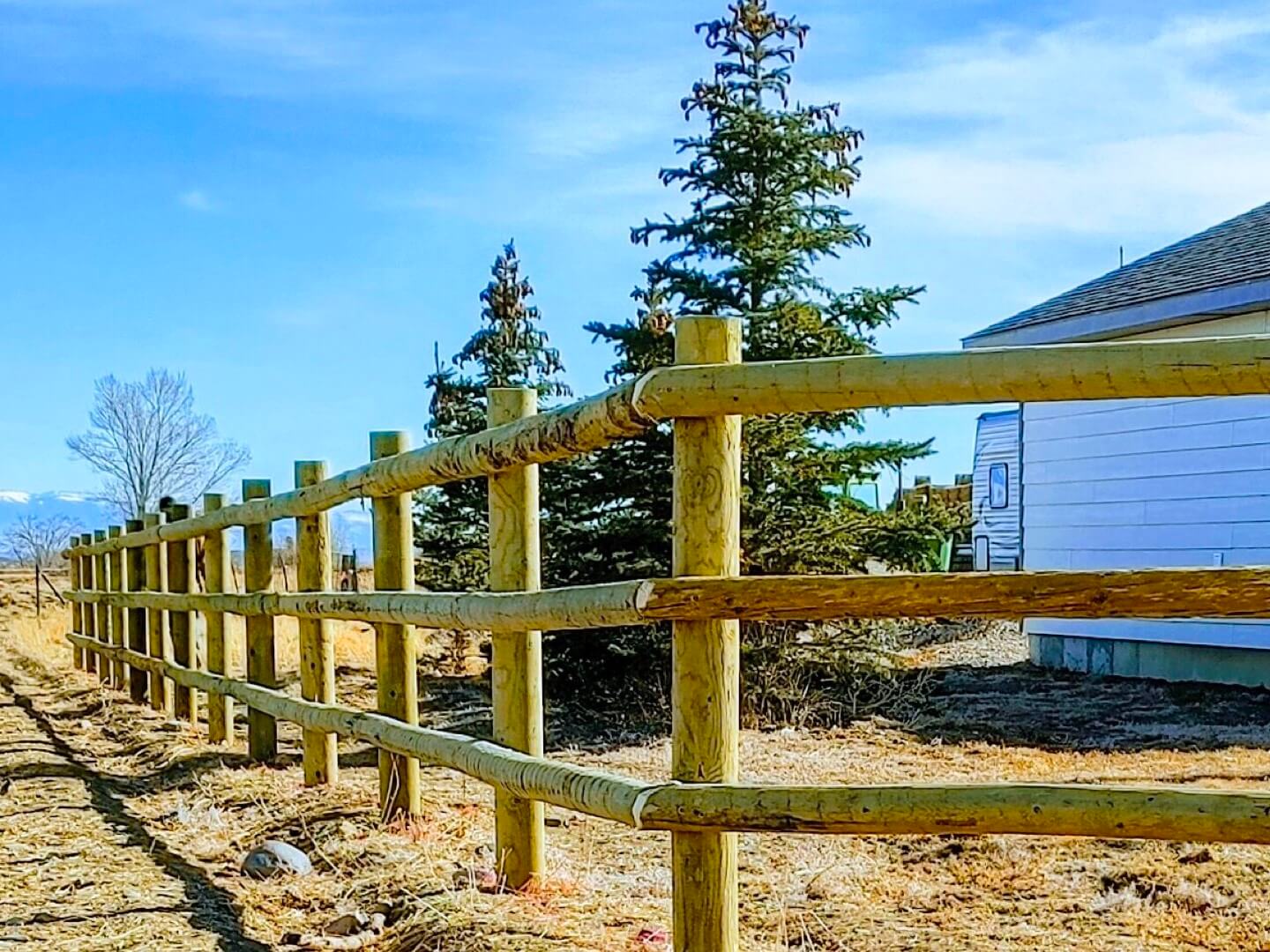 Garland WY Split Rail Style wood fence