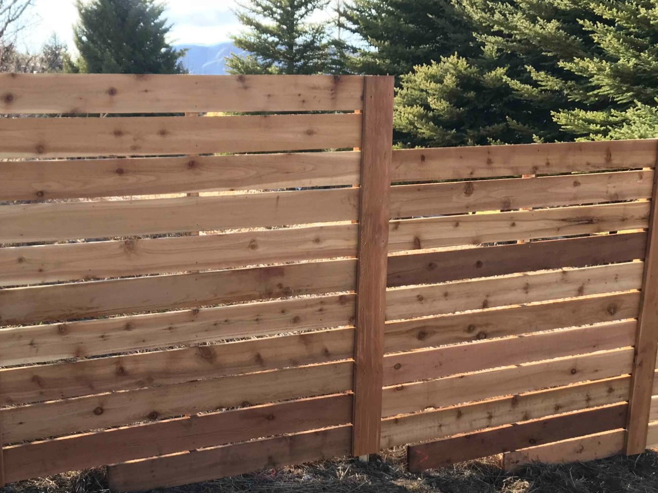 Grover WY horizontal style wood fence