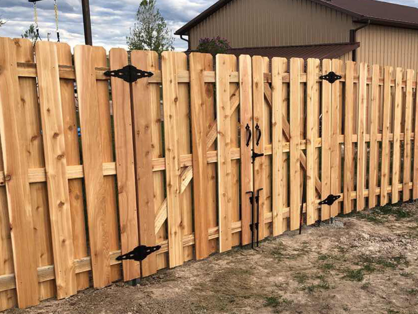 Grover WY Shadowbox style wood fence